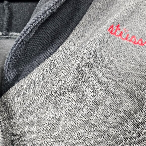 Stussy Shawl Collar Embroidered Mens Medium Long Sleeve Button Cardigan Sweater - Picture 3 of 6